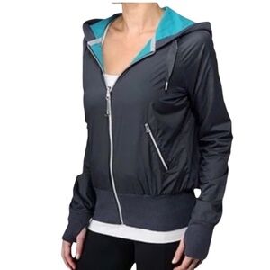Lululemon - Swell Reversible Jacket, Size 6, Gray/Teal Colour